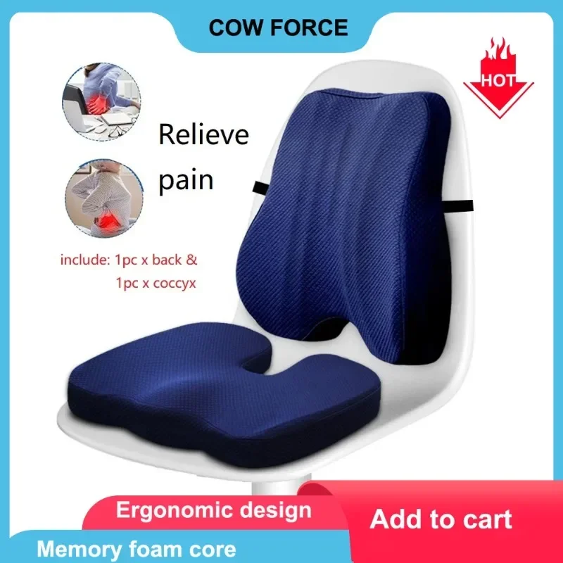 

Chair Cushion Backrest Cushion Orthopedic Memory Foam for Coccix Lumbar Pillows Waist Cushion Anti-Decubitus Pad Chair Gamer