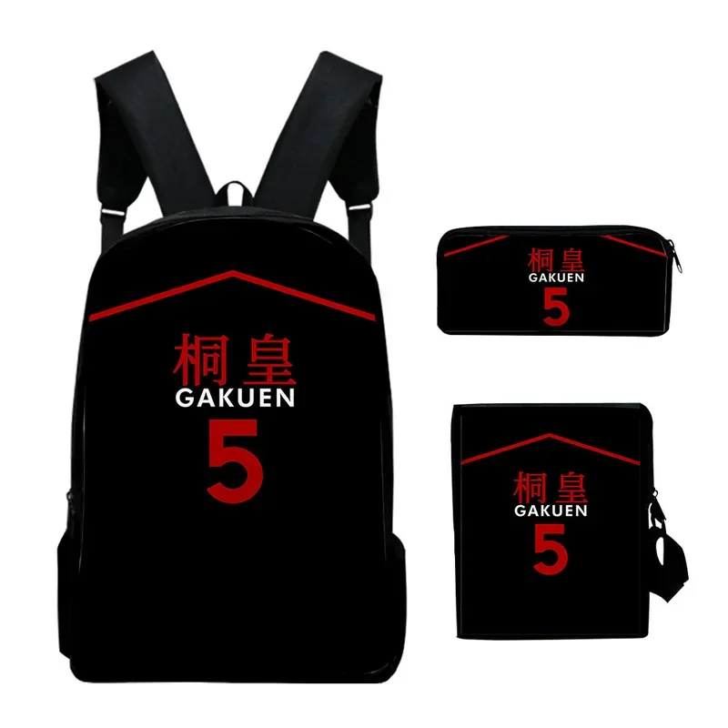 Kuroko-uniforme escolar de baloncesto, mochila inclinada, bolso de hombro, estuche de lápices, Kaijo, Ryota, 3D, 3 unidades por juego