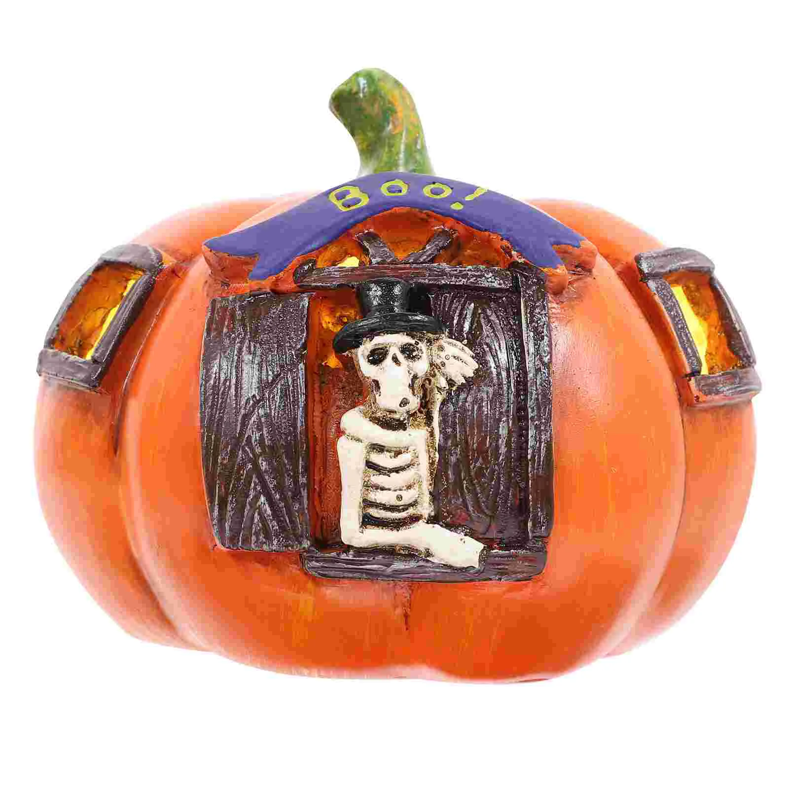 

Pumpkin Lantern Safe and Durable Halloween Decoration Room Hollow Out Funny Light Kids Resin Charming Ambiance