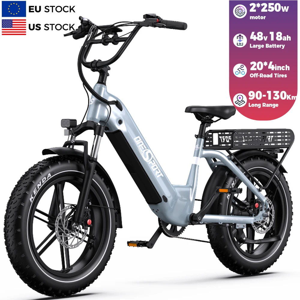 EU/UK Warehouse Onesport OT08 Electric City Bike 48V Urban Ebike Sport Fat Tire Fatbike Electrical Mountain Bicycle Road Ebike