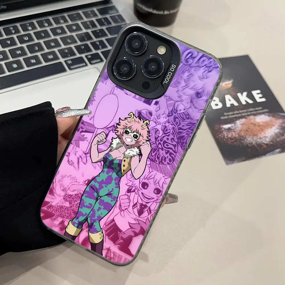 

Hero Academia Mina Ashido Phone Case for iPhone 16 15 14 13 12 11 X XR XS 8 7 Pro Max Plus Translucent Colour Protective Pretty