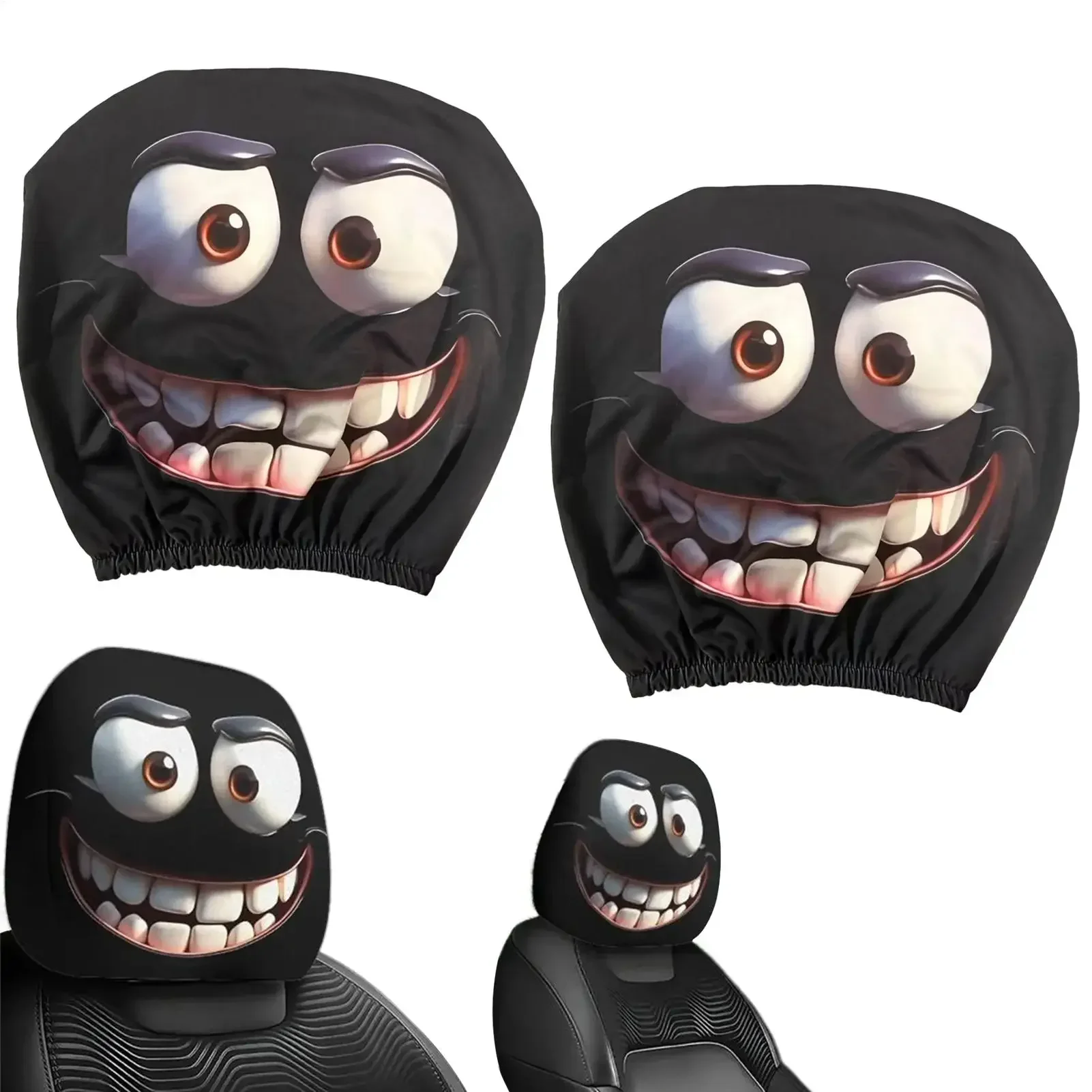 Halloween Headrest Covers Universal elastic car seat pillow cover Halloween funny car headrest cover Auto Interior Decoration
