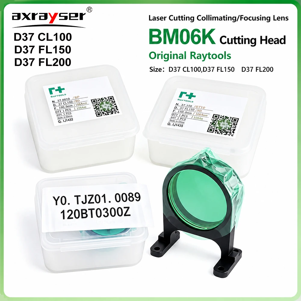 Raytools Original BM06K Collimator Focusing Lens D37 CL100 FL150/200 1064nm for Raytools BM06K Fiber Laser Cutting Head
