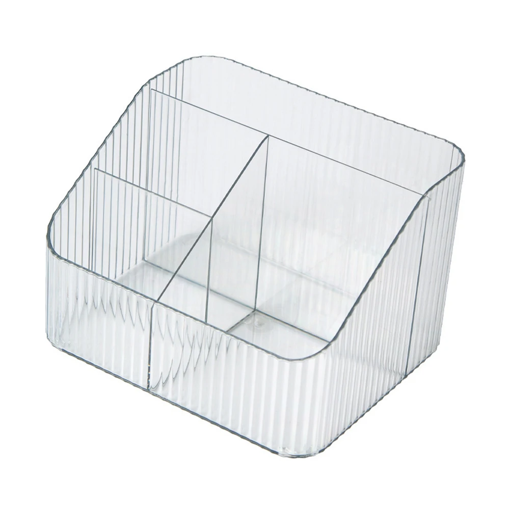 Transparent Storage Box Desktop Cosmetics Storage Stationery Pen Holder Container Home Sundries Cotton Swab Case Organization