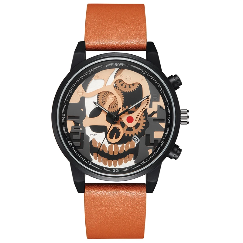 Skull Head Unisex Watch for Men Women Couple Simple New Concept Style Vintage Dial Quartz Wristwatch Male Female Man Wrist Clock