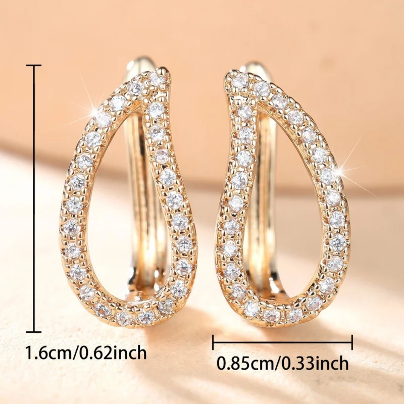 European and American New Light Luxury Full Diamond Water Droplet Ear Buckle Versatile, High-end, Niche Design, First Accessory