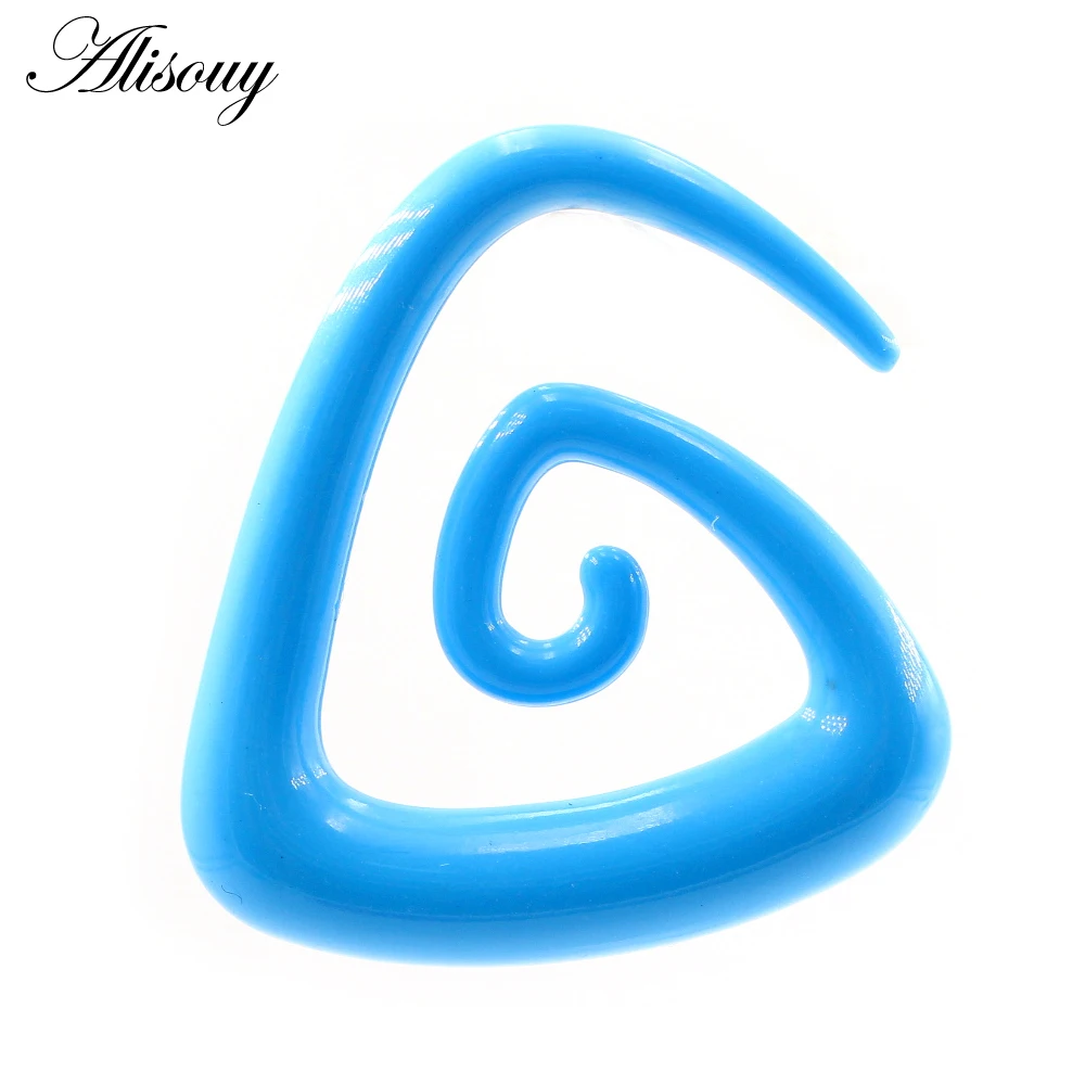 Alisouy 2pcs 1.6-10mm Irregul Triangle Acrylic Spiral Ear Tunnels Plugs Expander Stretcher Earrings Gauges Body Piercing Jewelry