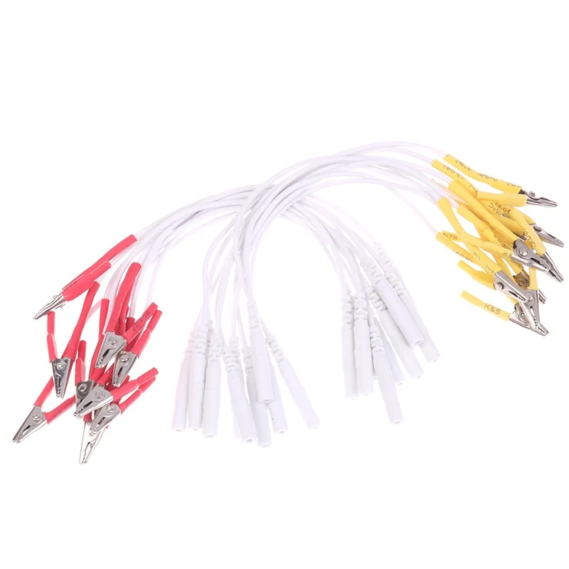 10ps Tens/Ems Tieline Alligator Clip Cable Wire Electrode Accessories For Hwato SDZ-II Electronic Acupuncture2mm Pin Type Cables