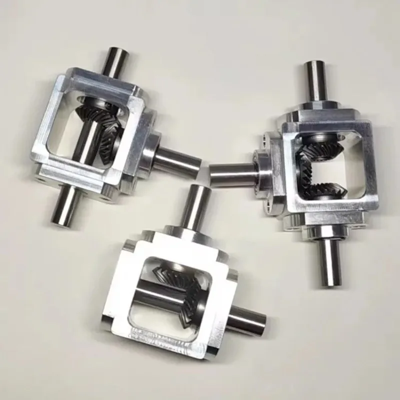 10mm Shaft T-Type 1:1 Right Angle Bevel Gearbox Cross Commutator Rotary Drive Small Gear Reducer For Mini Machinery Transmission