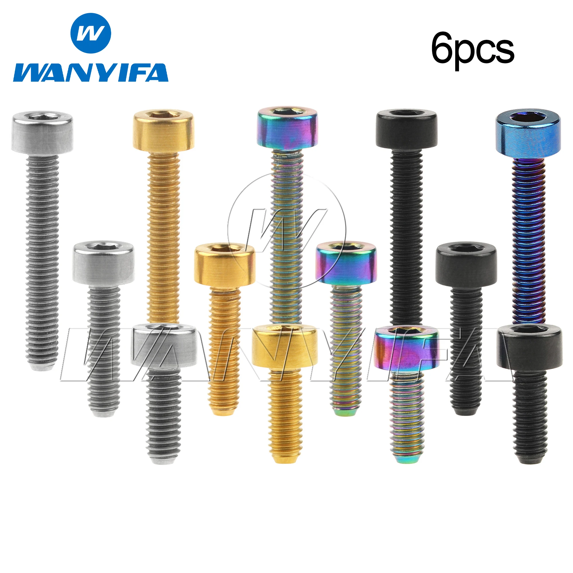 

Wanyifa 6pcs Titanium Bolts M3/M4x6 8 10 12 15 18 20mm DIN912 Socket Cap Hex Allen Head Screws for Model Fittings