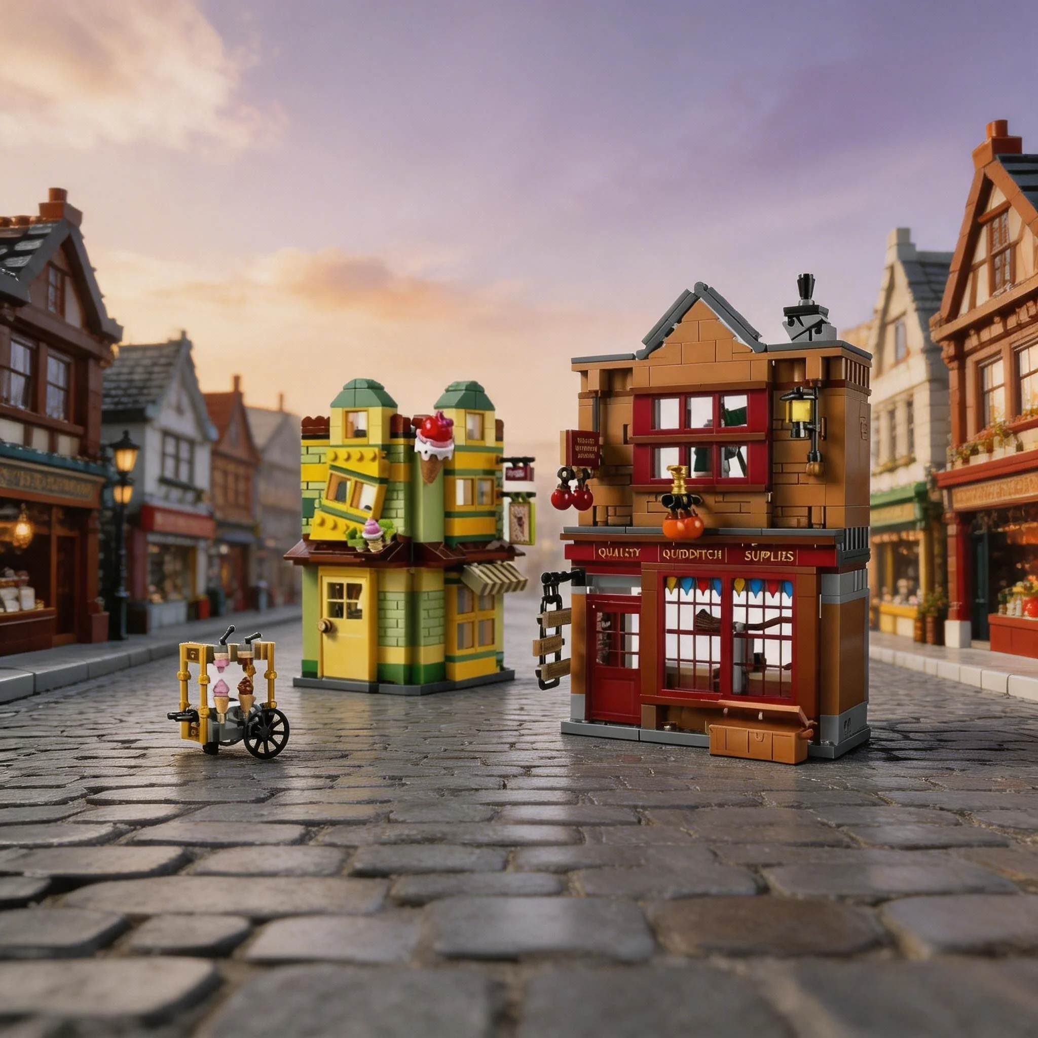 

New creative house model Quidditch boutique ice cream shop adult building blocks men and women toys gifts