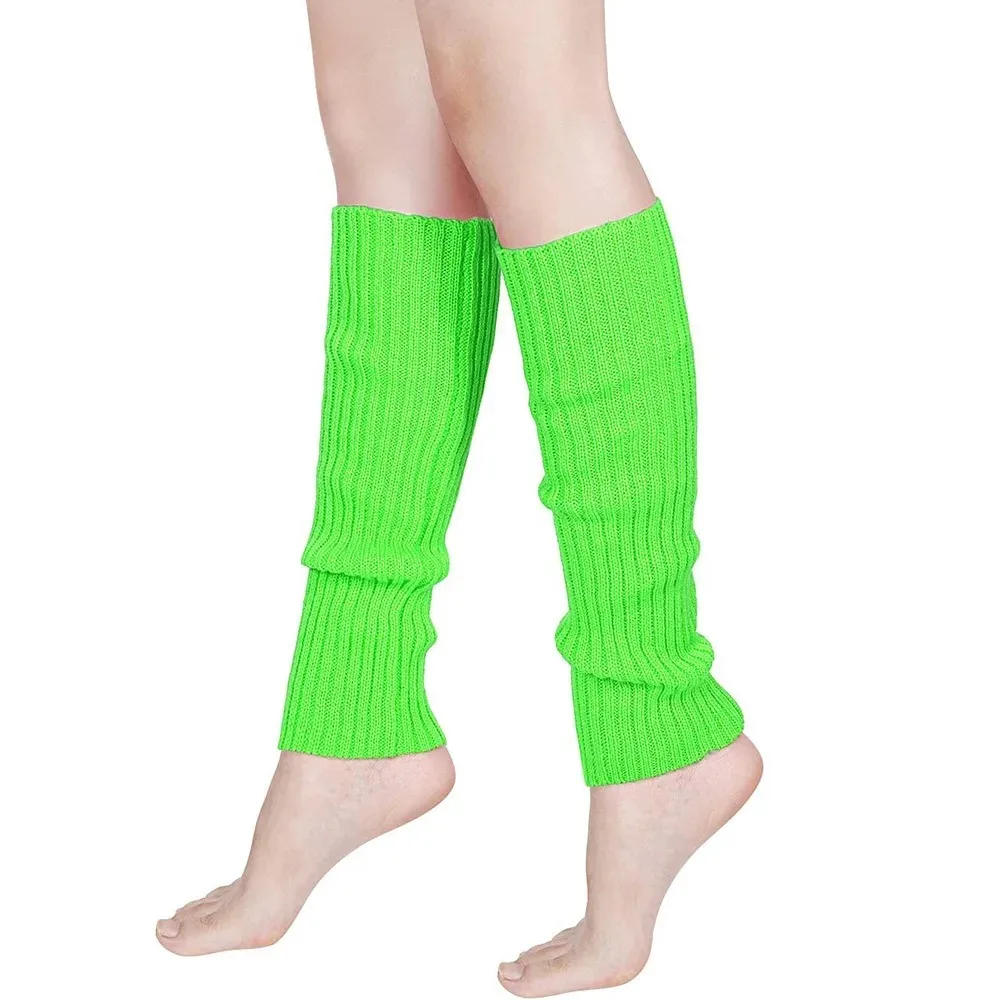 할로윈 의상 네온 립 레그 워머 하라주쿠 일본 다리 커버 부츠 양말 파티 스포츠 요가 니트 롱 양말