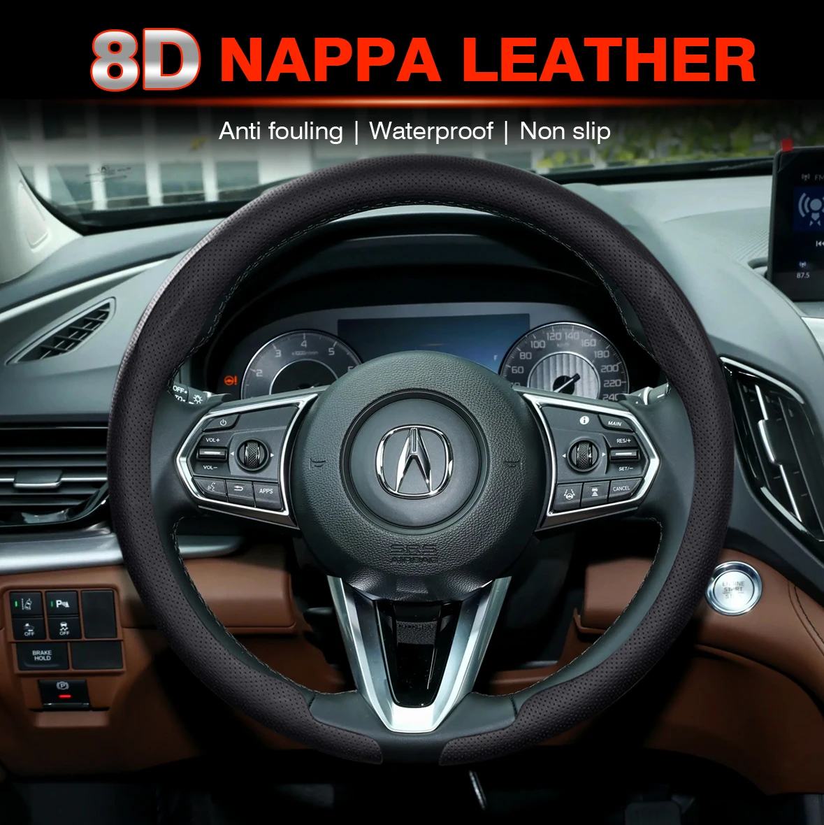 Nappa leather Car Steering Wheel Cover For Acura TSX TL ZDX RSX RDX RLX TLX MDX RL NSX Integra ILX CSX Auto Accessories