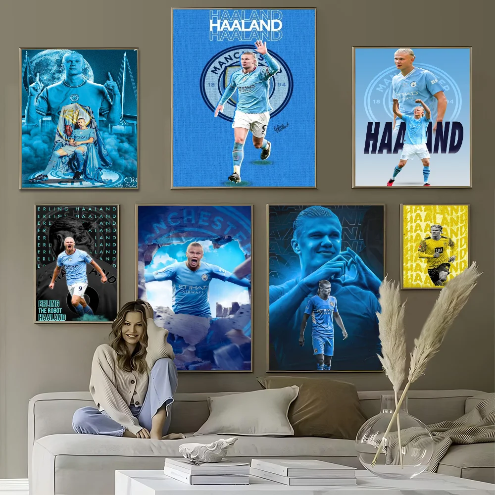 Erling Haaland Good Quality Prints and Posters Waterproof Paper Sticker Coffee House Bar Posters Wall Stickers