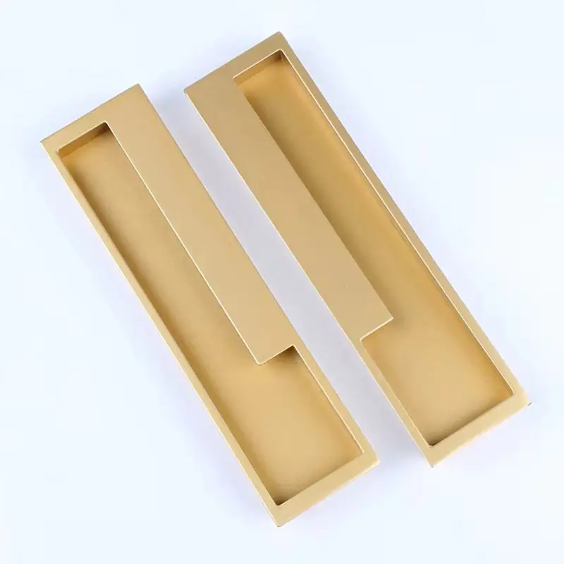 

ГОРЯЧИЕ 1 шт., европейские утопленные ручки для раздвижных дверей из цинкового сплава, невидимые скрытые деревянные дверные ручки для сарая, заподлицо, двухтактные ручки