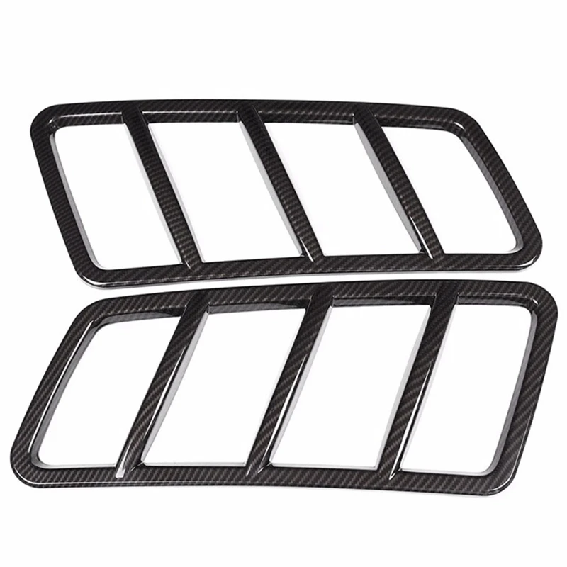 2x Koolstofvezel Zwarte Motorkap Motor Ontluchtingsdeksel Trim Voor Mercedes Benz Ml W166 2012-2015 Gl X166 2013-2015