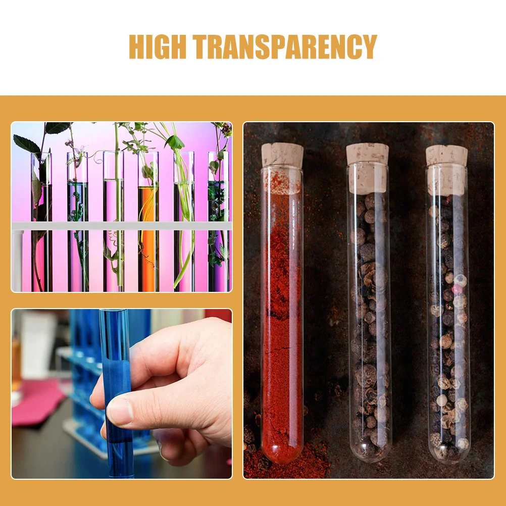 10 قطعة أنابيب اختبار الزجاج المستديرة القاع شفافة عالية أنابيب المختبر مقاومة للحرارة للكيمياء التجارب العلمية السائل #2