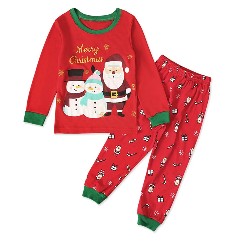 

2Piece Spring Fall Kids Set Baby Boys Girls Clothes Cartoon Cute Long Sleeve Cotton T-shirt+Pants Toddler Christmas Outfit BC280