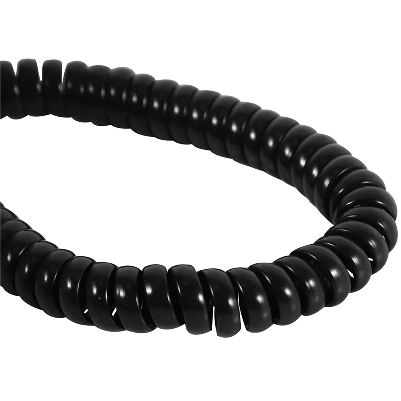 

FULL-4X черный спиральный телефонный шнур 1,1 фута спиральный 4X черный удлиненный вращающийся телефонный шнур детектор стационарного линии