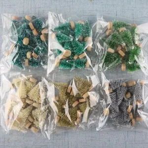 12 Buah DIY Mini Pohon Natal Sisal Silk Cedar-Dekorasi Desktop Pohon Natal Kecil 2024 Dekorasi Navidad Tahun Baru Natal 8 pohon natal kecil penjualan terbaik - №