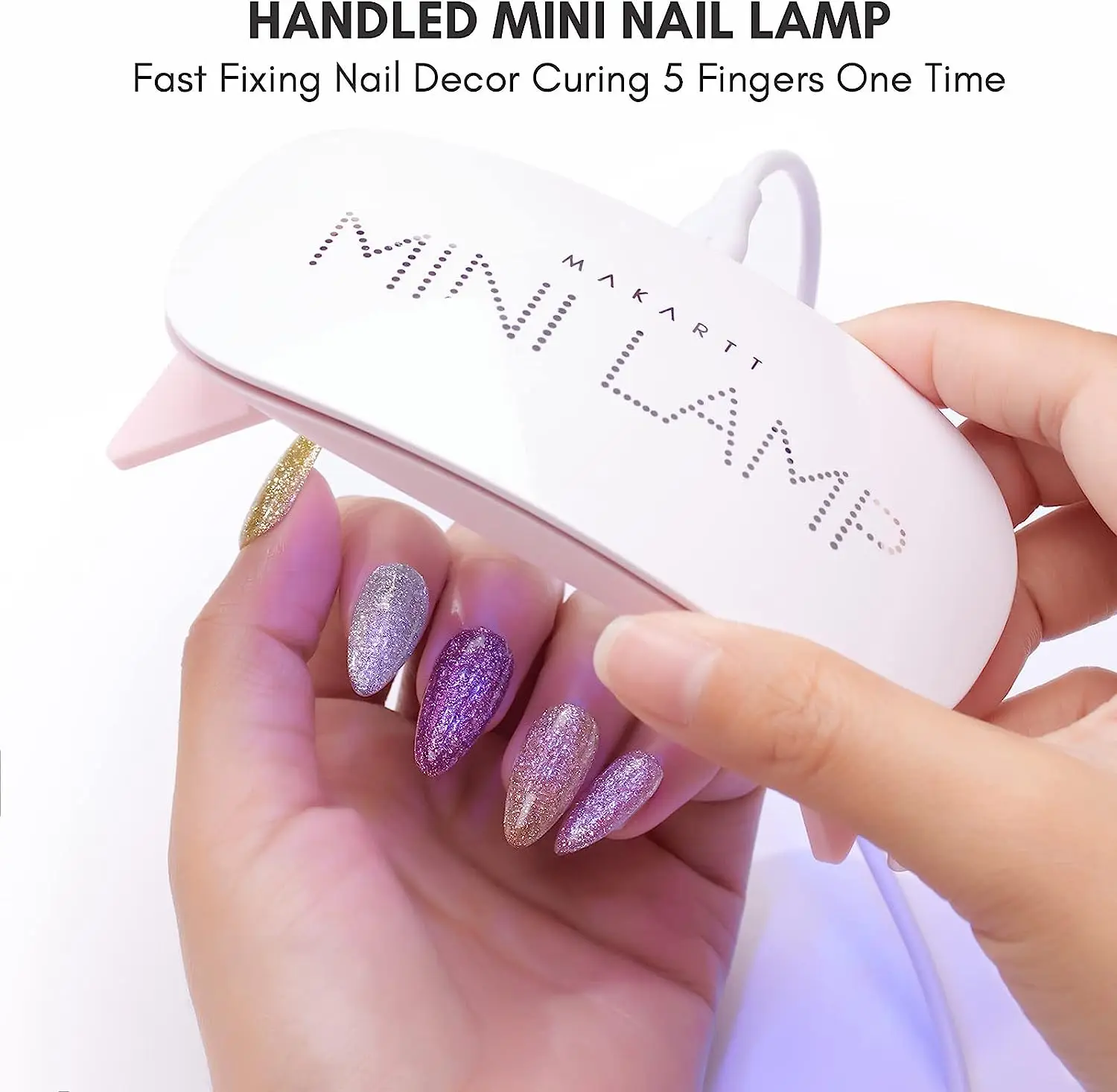 Makartt-Lámpara de uñas LED UV, Mini luz UV para uñas de Gel, 6W, USB, portátil, secado rápido, luz de curado, temporizador de 60S, profesional