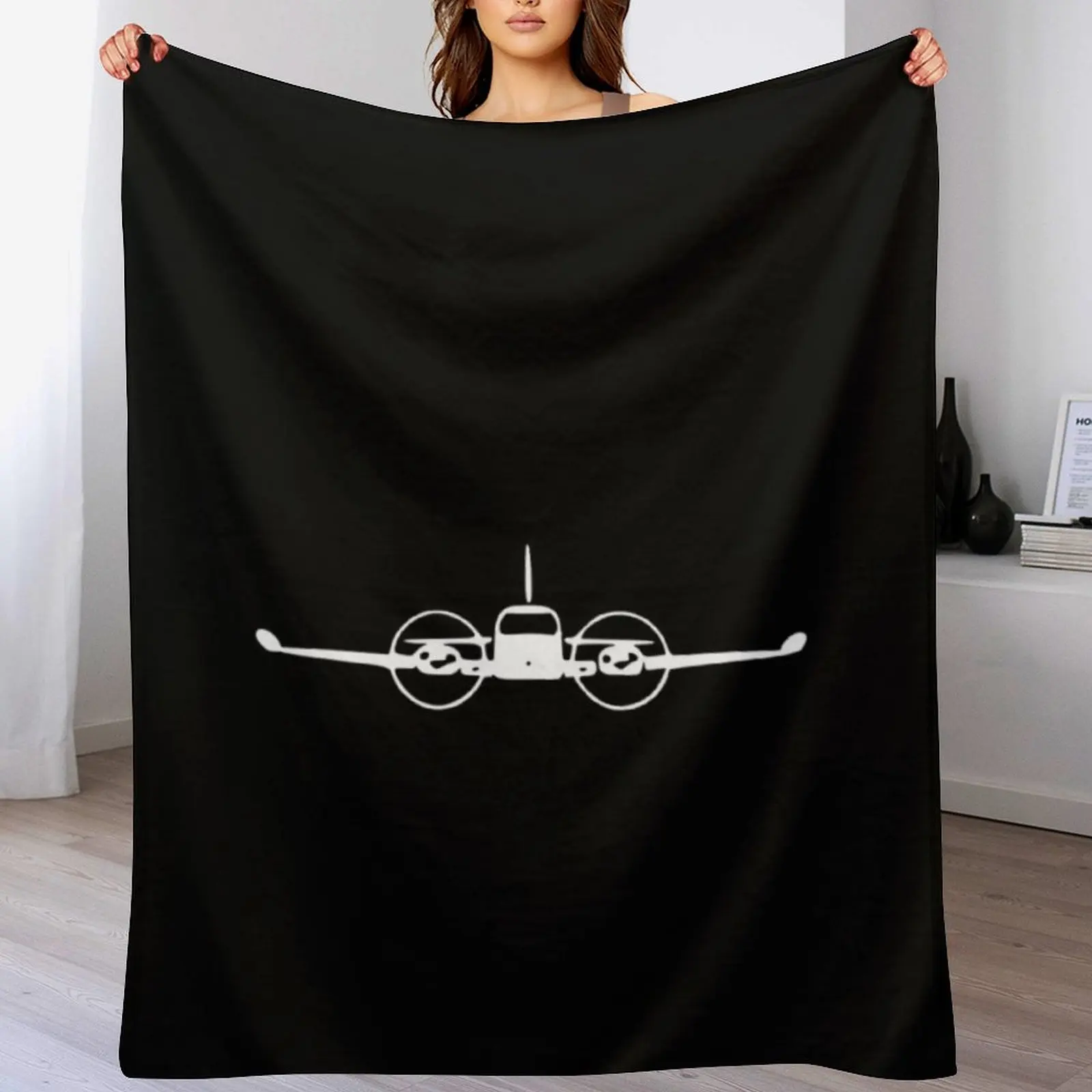 Cessna 310 Twin Engine Airplane T-Shirts Gift For Fans, For Men and Women Throw Blanket Faux Fur Soft Warm Blanket for Bed
