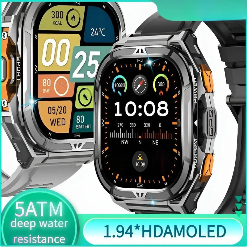 

2026 New Hot Sale X5 Smart Watch, AMOLED BT Call GPS Alt Baro Compass 5ATM Waterproof