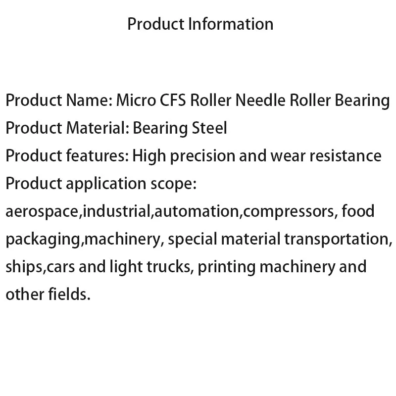 Micro Cam Follower Roller Needle Roller Bearing Steel S/CFS2 2.5/3/4/5/6 for 304/440 Machine Tool Accessories