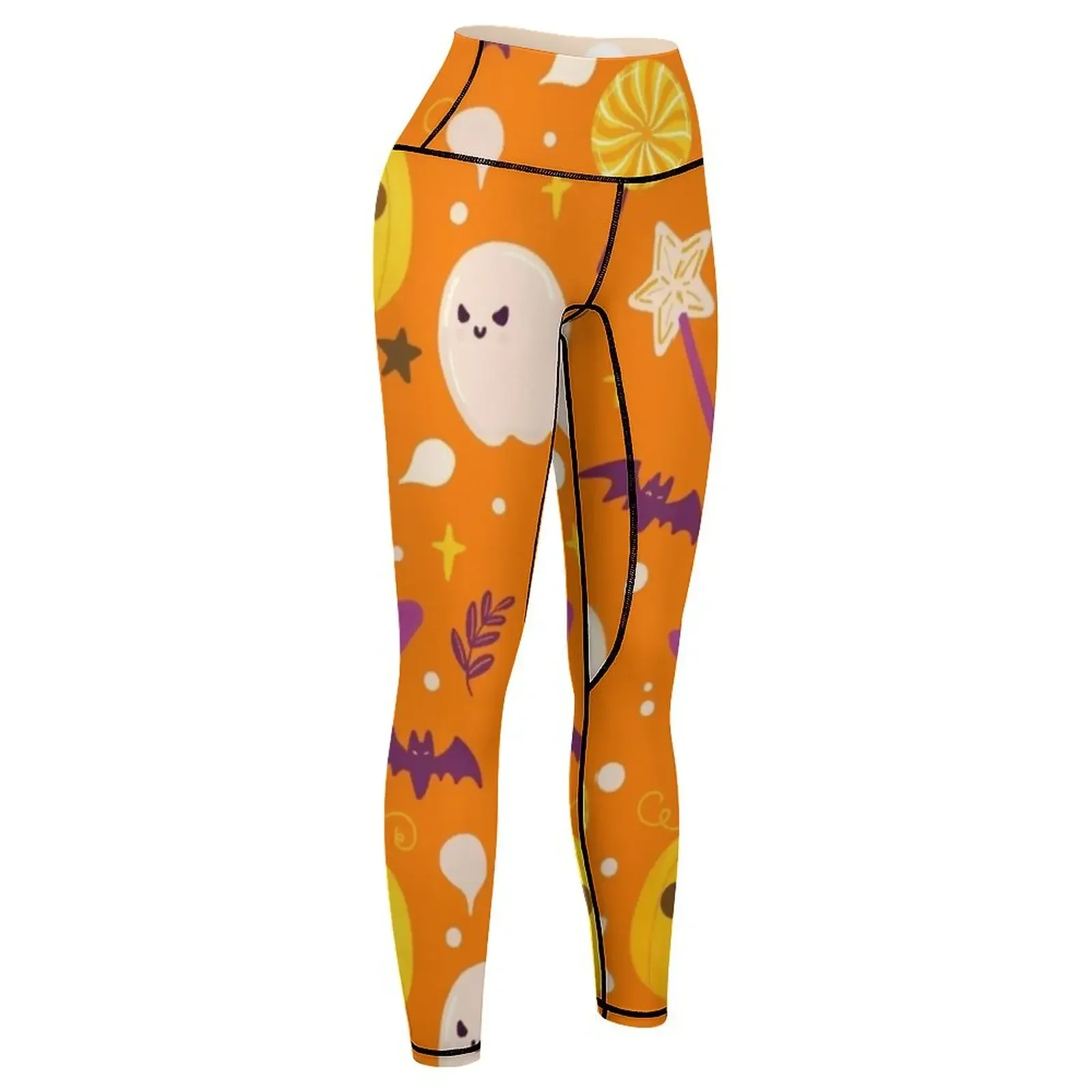 هالوين زاحف اليقطين شبح الروح الساحرات قبعة نمط طماق الصالة الرياضية الملابس النسائية السراويل الرياضية المرأة الصالة الرياضية المرأة طماق #6