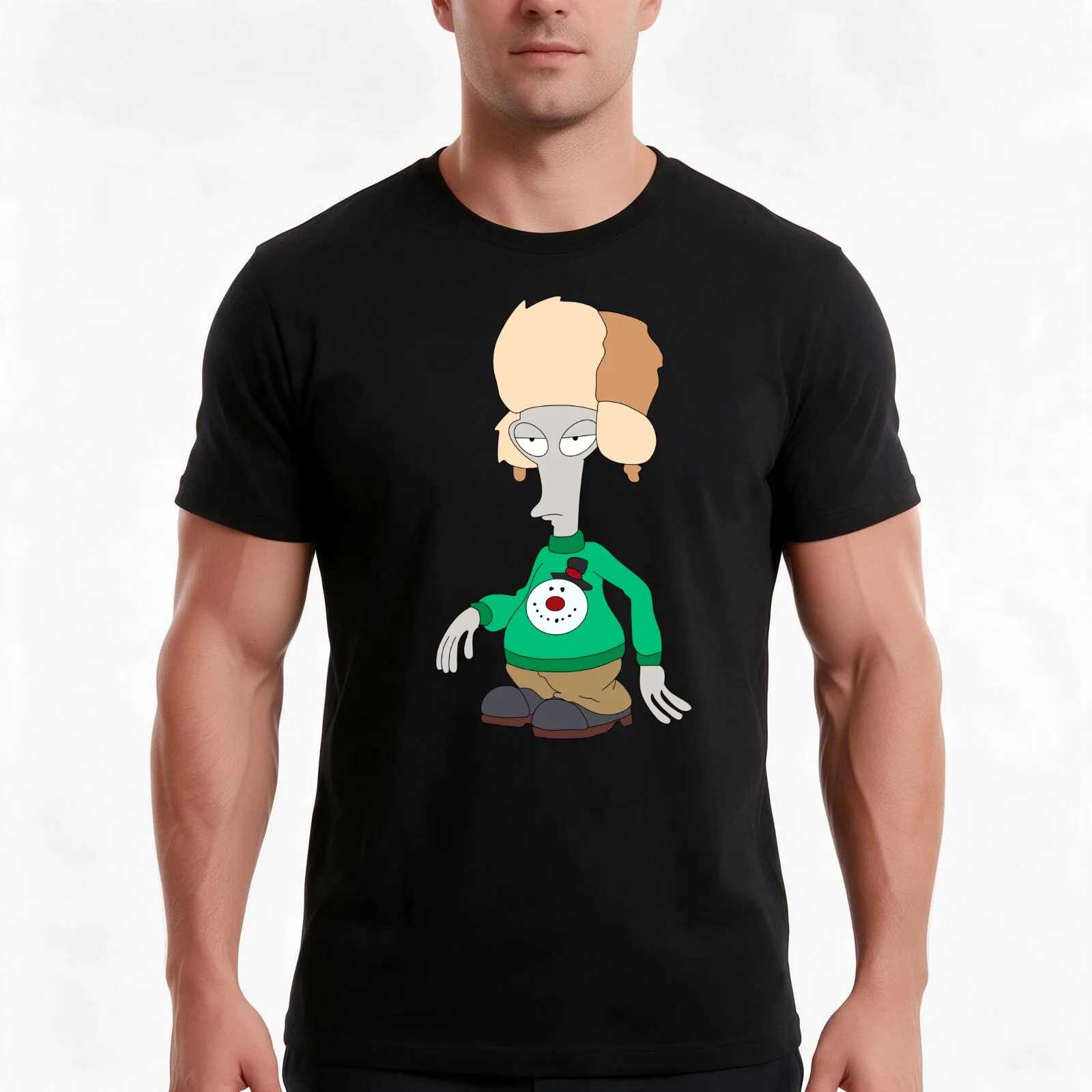 Christmas Sweater Roger T-Shirt Summer Casual Cotton Tee Oversized Streetwear Tops Vintage Graphic Print Unisex Men Women