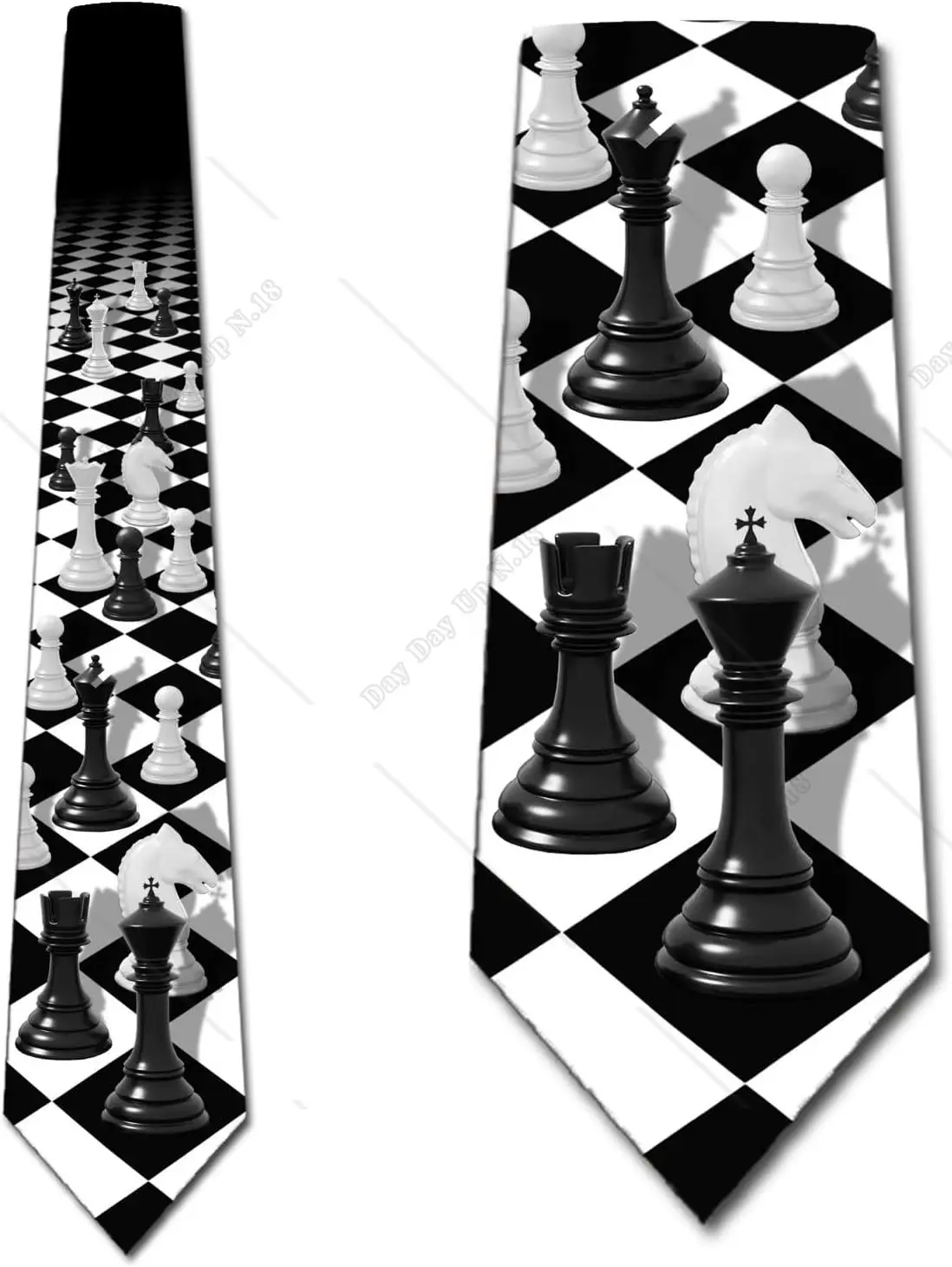 Chess Ties Mens Game Necktie Theme Ties for Men Sports Holidays Unique Designed and Patterns Soft Comfortable Ties