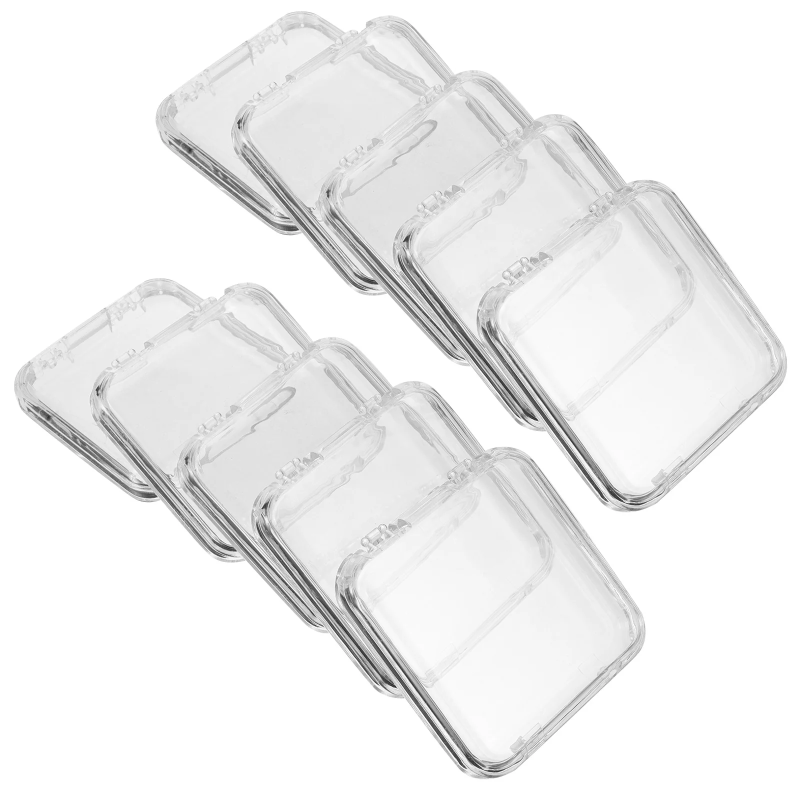 

10pcs Clear Nail Boxes Hard Material Square Cases for Instruments Press On Nails Small Box Jewelry Organizer Storage