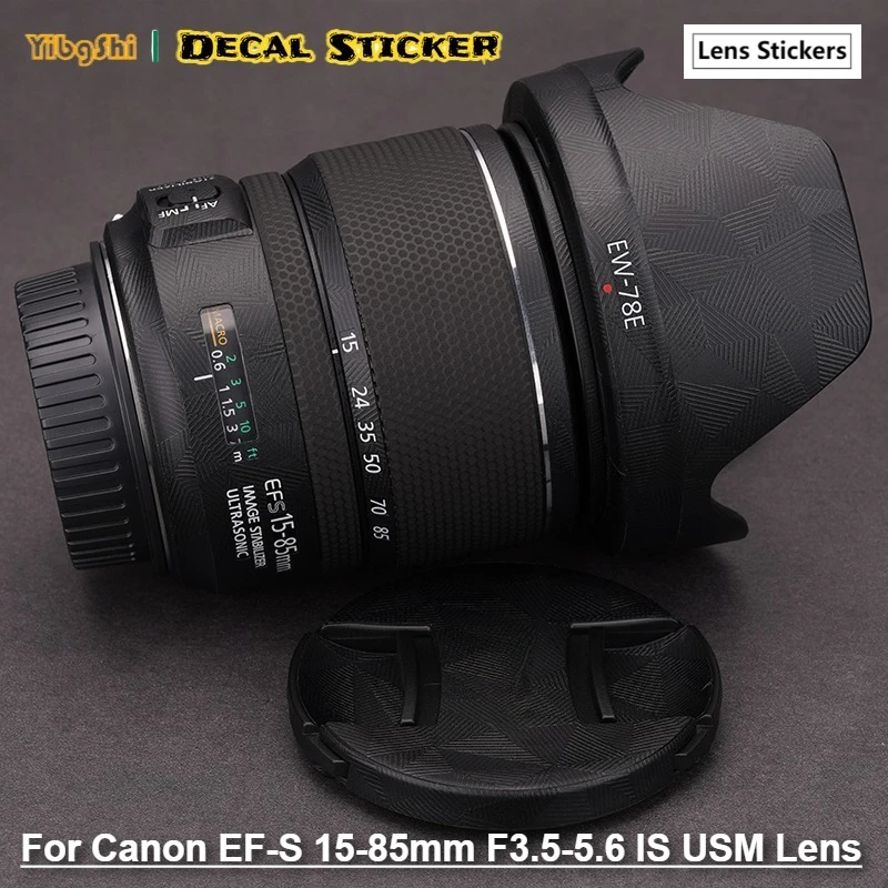

Для Canon EF-S 15-85 F3.5-5.6 наклейка виниловая пленка для объектива камеры защитная наклейка для объектива EFS 15-85 мм F3.5-5.6 IS USM EFS1585