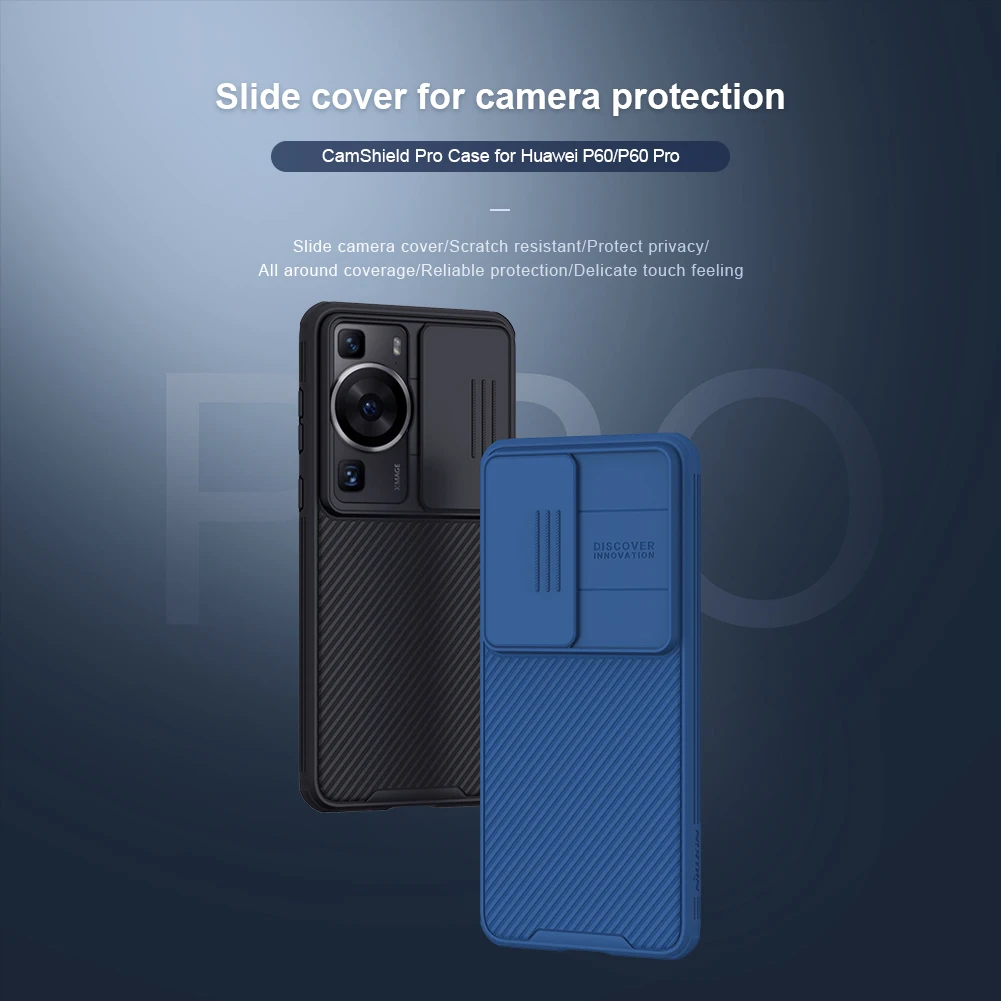 For Huawei P60 Pro Case Cover NILLKIN Slide Cover Camera Protection Case For Huawei P60 P60 Pro Cover Anti-skid Lens Protector