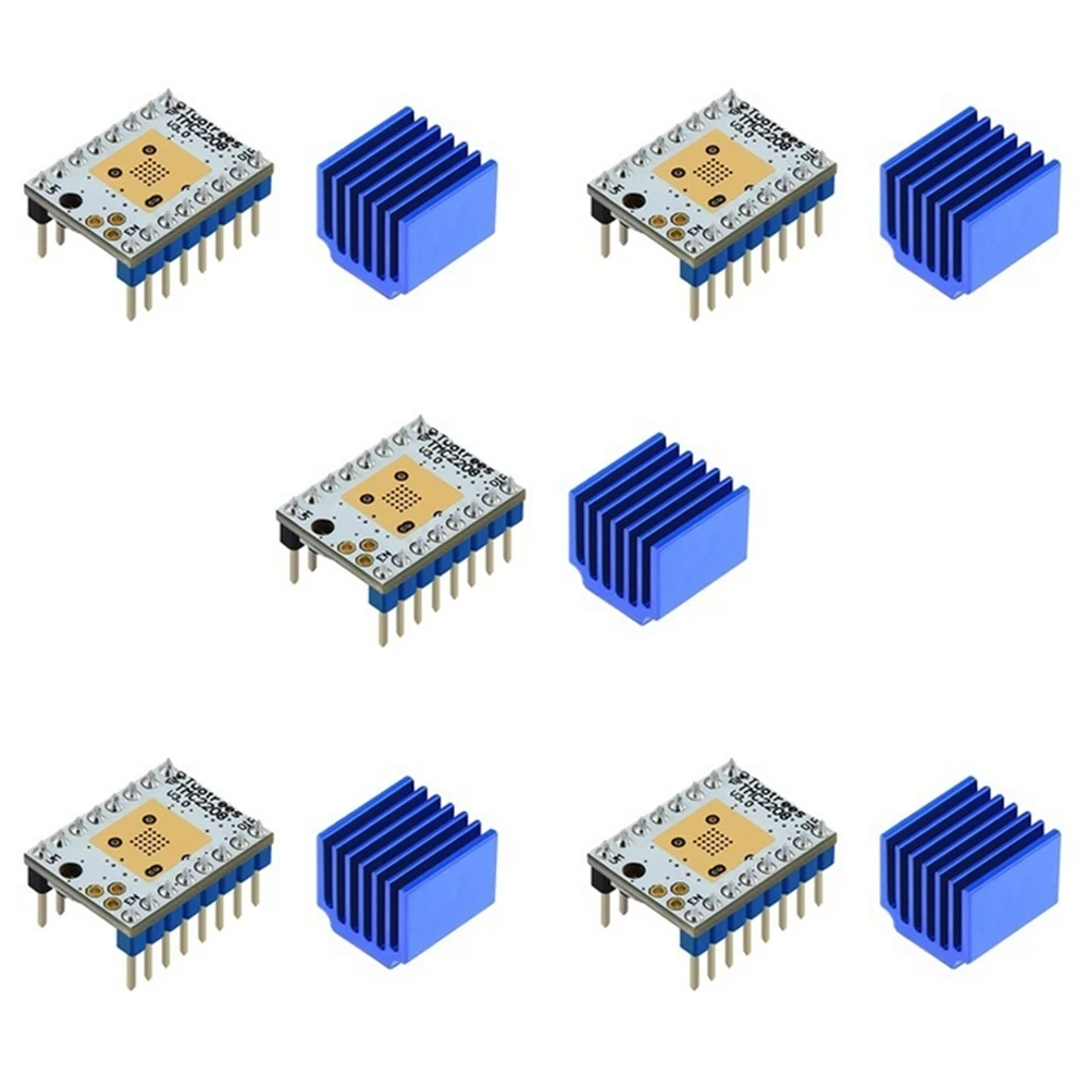 5 Pcs 3D Printer Parts TMC2208 V3.0 42 Stepper Motor Driver Silent Drive Radiator for SKR V1.3 V1.4,White