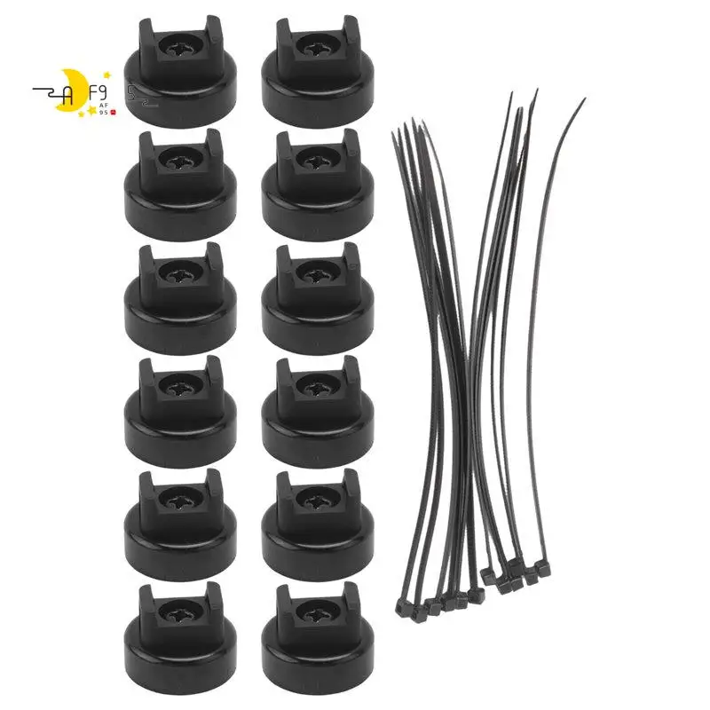 

Магнитные держатели для кабелей AF95-12PCS, гибкие нейлоновые стяжки, с кнопочной головкой, для использования дома, в офисе, мастерской, гараже