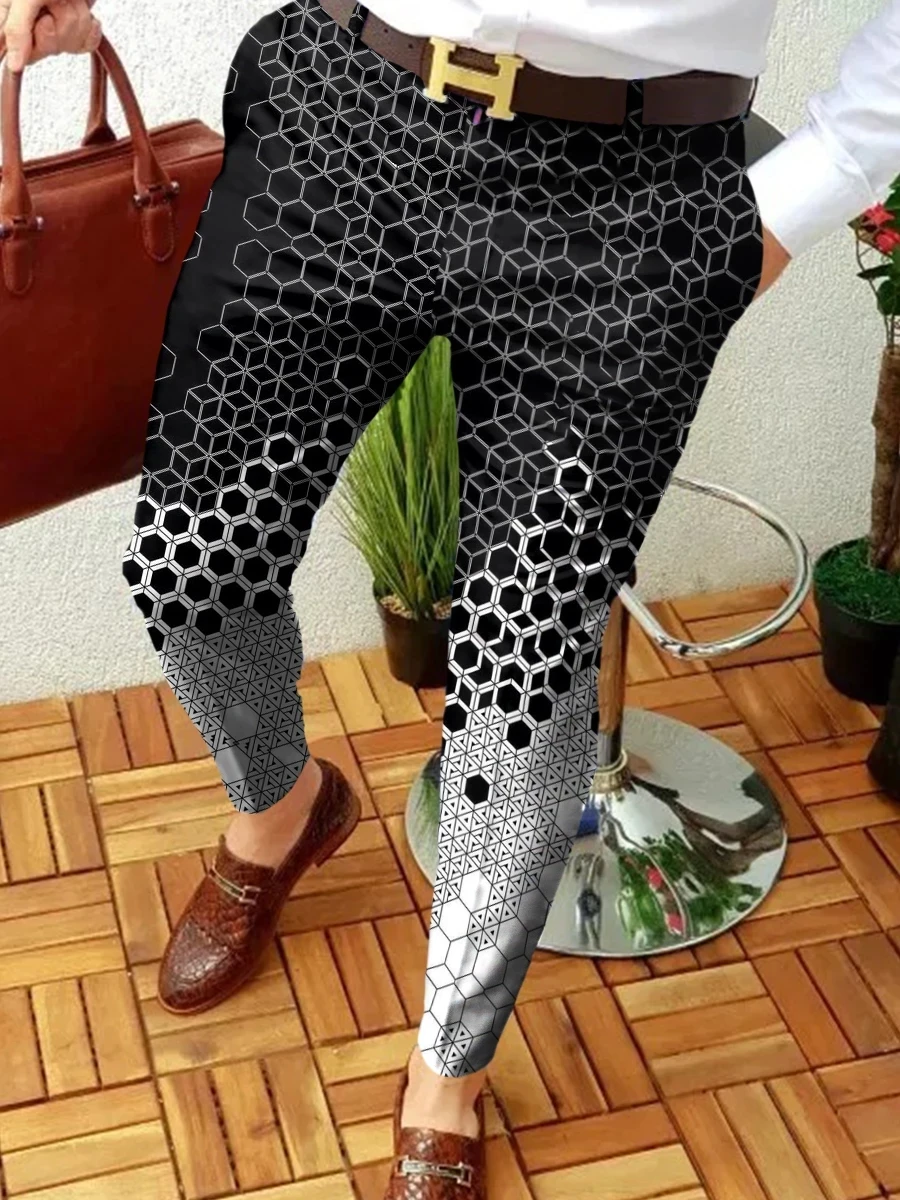 2023 neue Smart Casual Mode männer Hosen polka dot muster Hosen Dünne Mittlere Taille Jogger Casual Hosen Anzug Hosen