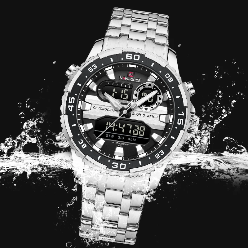 NAVIFORCE Man's Watches Luxury Brand Military Sport Luminous Waterproof Watch for Men Quartz Dual Display Male Wristwatch Gift