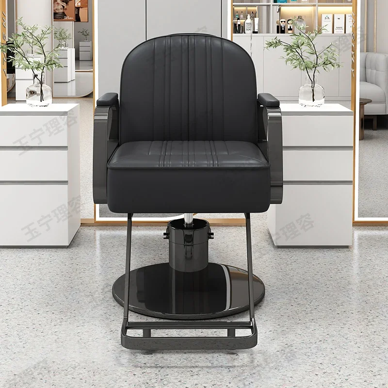 Barbershop Swivel Lift Shave Barber Chair Perm Hair Dyeing Barber Chair Professional Silla De Barbería Salon Furniture GM212