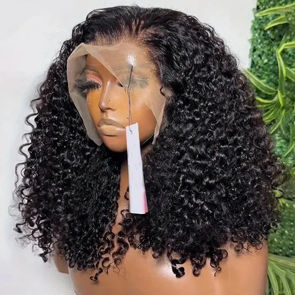 

Short Deep Curly Glueless Bob Wig Human Hair 180% Hd lace Wigs 13x4 Lace Frontal Glueless Bob Black Lace Front Wigs For Woman