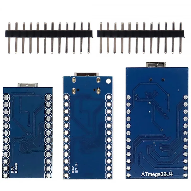 1Pro Micro ATmega32U4 5V 16MHz Original Chip Replace ATmega328 For Arduino Pro Mini With 2 Row Pin Header For Leonardo UNO R3