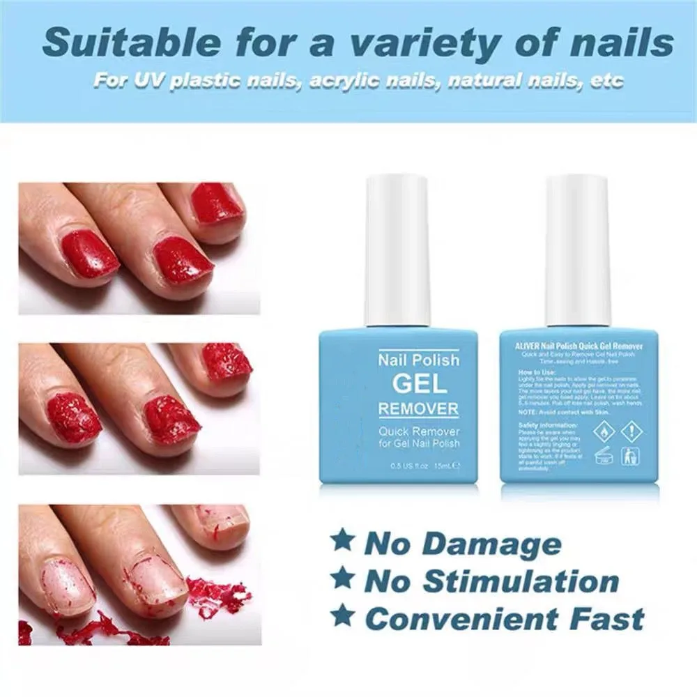 Dkasama 15ml Nail Gel Polish Remover Quickly & Easily UV Gel Polish Removes Professional Non-Irritating Nail Art For Manicure