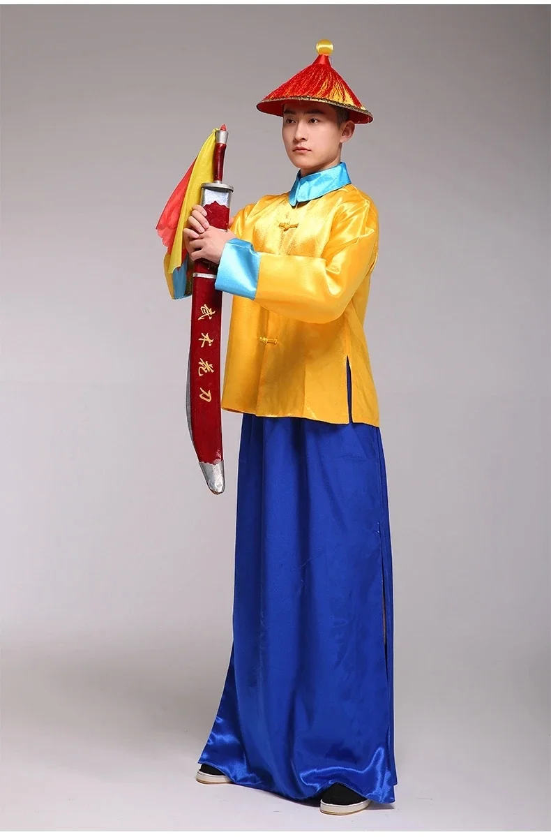 China Ancient Movie Costume Men Imperial Bodyguard Officers Stage Clothing Chinese Traditional Man Costume Performance Wear