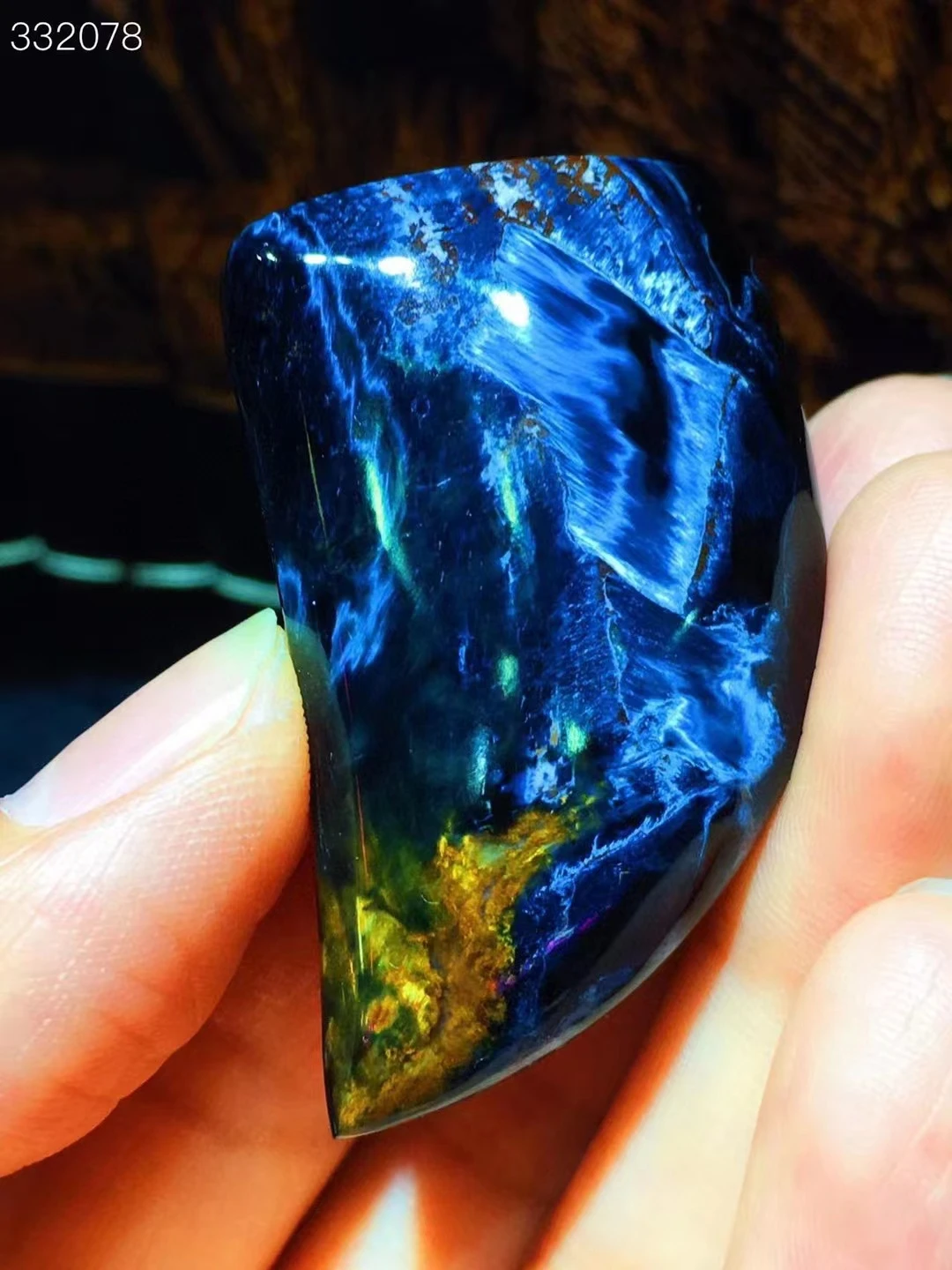 

Natural Blue Pietersite Chatoyant Pendant 47.6x26.3x8.4mm Men Women Fire Namibia Cat Eye Pietersite Jewelry AAAAAA