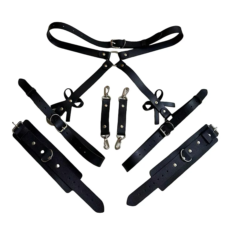 Sexy Bow PU Leather Harness Woman Thigh Garter Sword Belt Butt Wear Suspender B…