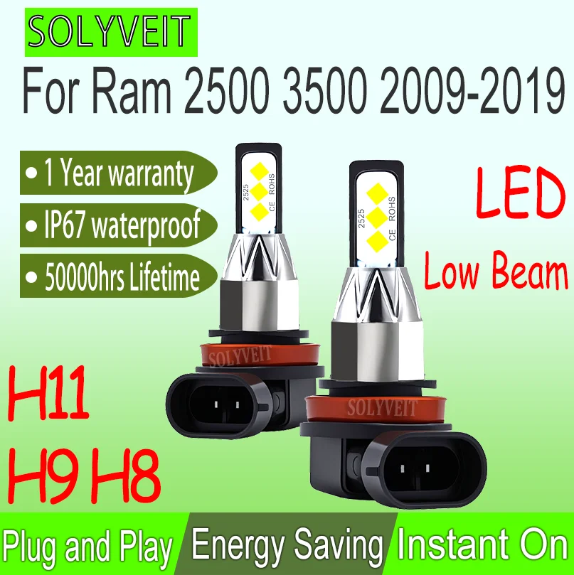 

High Brightness Energy Saving IP67 Rated Low Beam Bulbs For Ram 2500 3500 2009 2010 2011 2012 2013 2014 2015 2016 2017 2018 2019