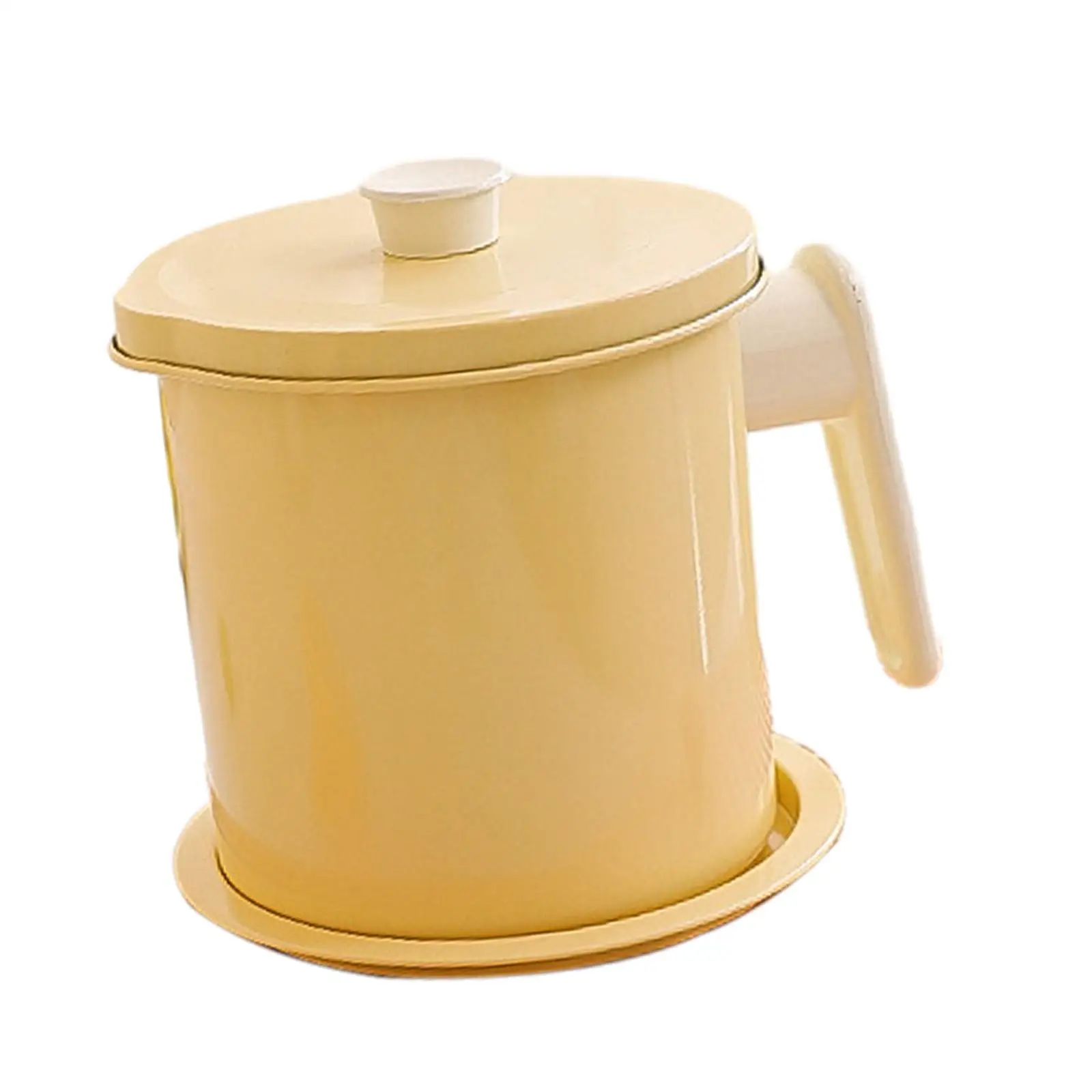 Oil Pots with Fine Strainer for Frying Oil Storage Portable Iron Can with Comfortable Handle and Lid