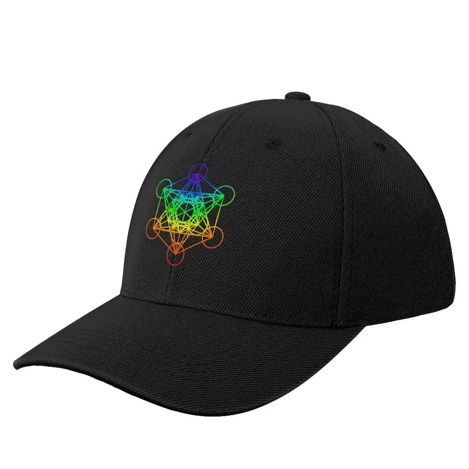 

Sacred Geometry Metatron's Cube in raibow colors Baseball Cap Gentleman Hat Ball Cap birthday Golf Wear Men Women's