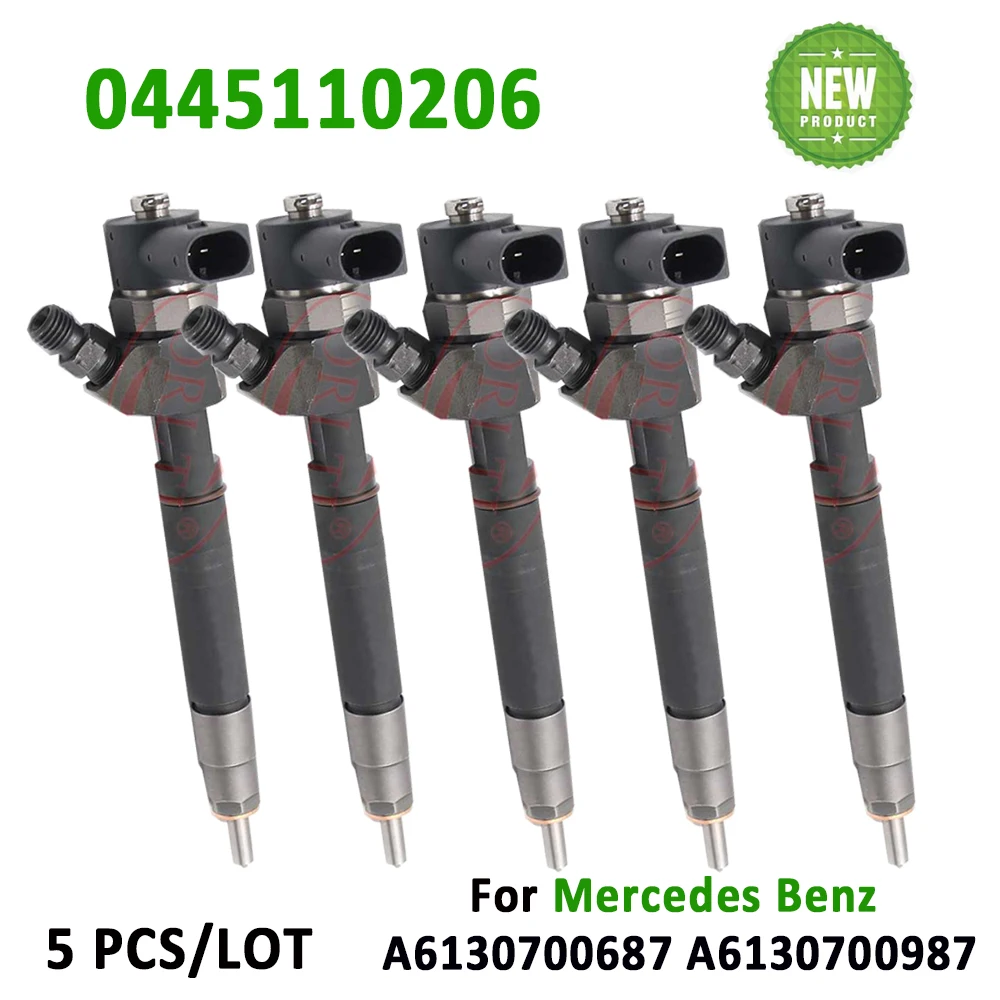 5 PCS NEW 0445110206 A6130700987 Diesel Fuel 0 445 110 206 A6130700687 for Bosch Mercedes Benz High Quality Injector ORLTL