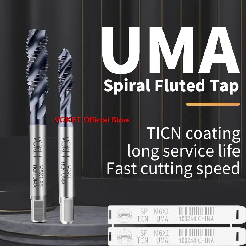 

VOKET Alloy Carbide Tungsten Steel Spiral Fluted Tap M1 M2 M2.5 M3 M4 M5 M6 M7 M8 M9 M10 M12 M14 M16 Machine Screw Thread Taps